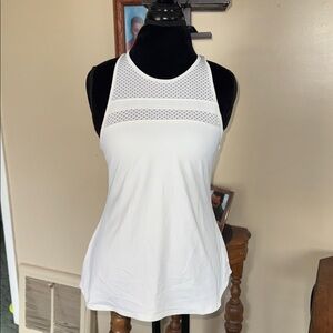 Lija White Racerback Tennis Top